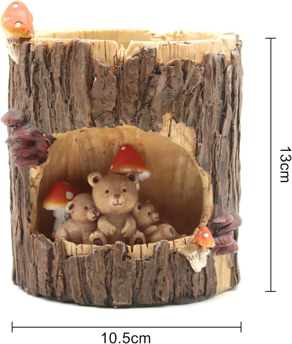 ONEIN Cute Bear Plant Pot - Indoor/Outdoor Succulent Planter, Small 4 Inch Resin Flower Pot for Office Home Decoration, Cactus Garden Pot - Gift Idea for Plant Lovers