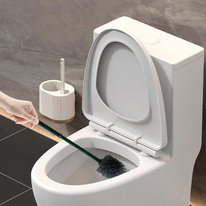 Onein Silicone Toilet Brush and Holder Set – Flexible TPR Bristles, Quick-Drying Bathroom Cleaner with Ventilated Drip-Free Base, Wall-Mounted or Freestanding Design, Peppermint