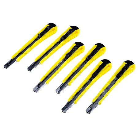 Knife Utility Metal Barrel with Locking Mechanism 12 Blades in 1- 10mm Blade Width 6pc