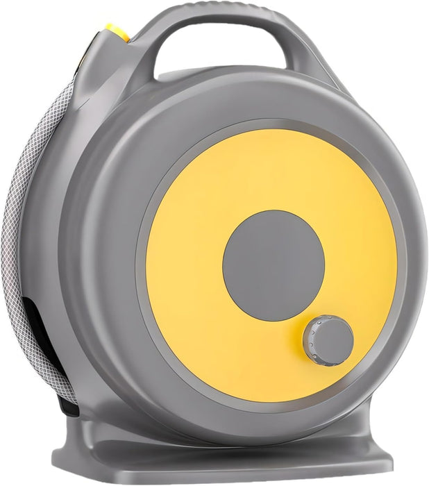 ONEIN Retractable Garden Hose Reel – 20M Water Hose with 10-Pattern Spray Nozzle, Built-in Storage Rack for Gardening, Car Washing and Outdoor Cleaning