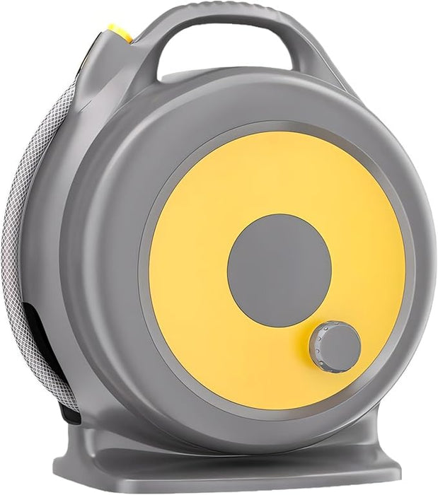 ONEIN Retractable Garden Hose Reel – 20M Water Hose with 10-Pattern Spray Nozzle, Built-in Storage Rack for Gardening, Car Washing and Outdoor Cleaning