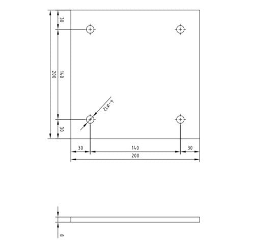 8mm Steel Plate with punctured holes 200*200*8mm