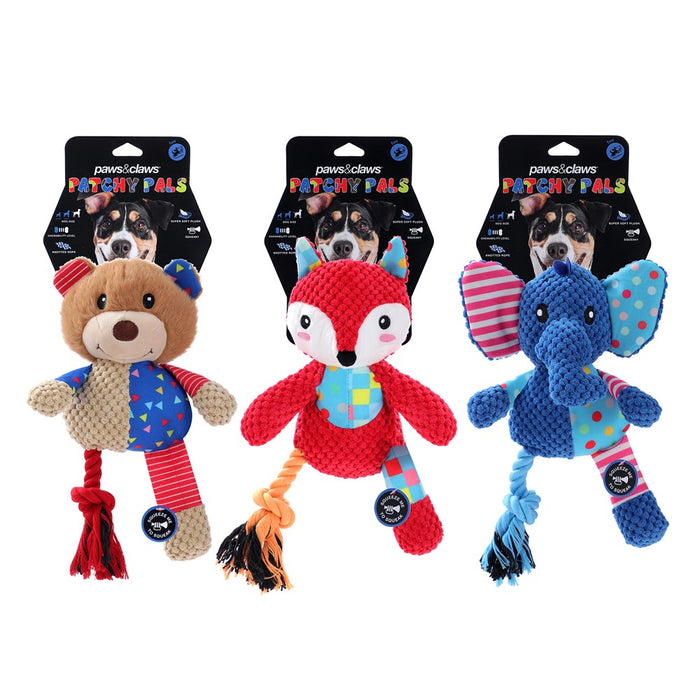 Paws & Claws PATCHWORK PLUSH ANIMALS 26X20CM