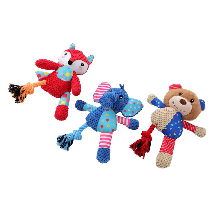 Paws & Claws PATCHWORK PLUSH ANIMALS 26X20CM