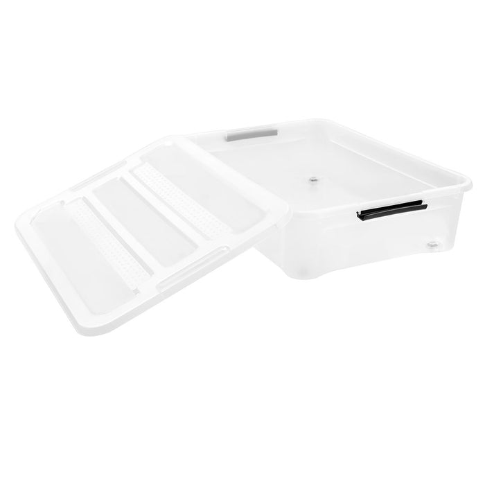 Boxsweden Stow Underbed Storage Container 40L With Wheels 66X48.5X18Cm