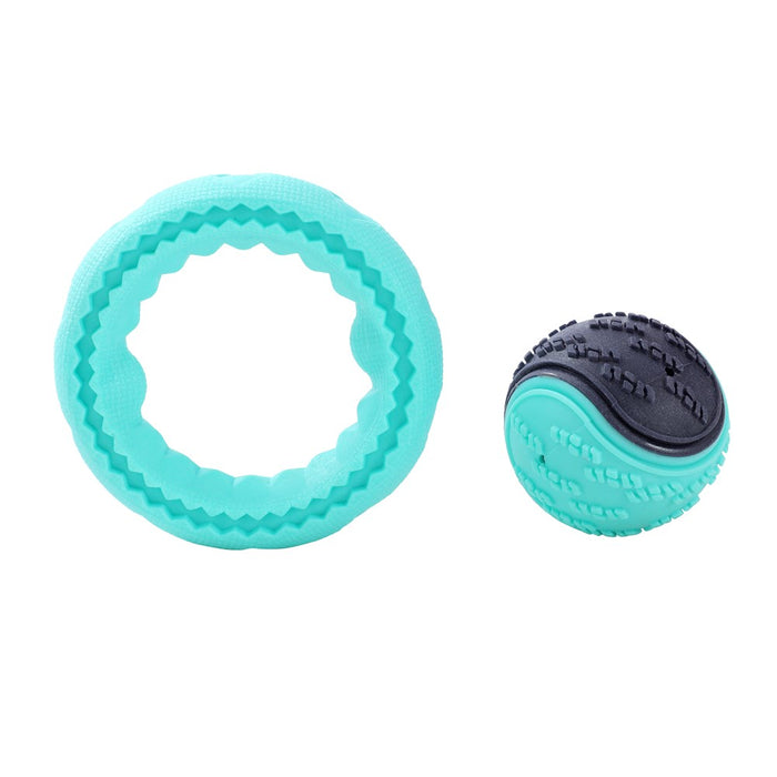 Paws & Claws BARK & BOUNCE TPR DOG BALL 2PK BALL 6.5CM RING 10.5CM