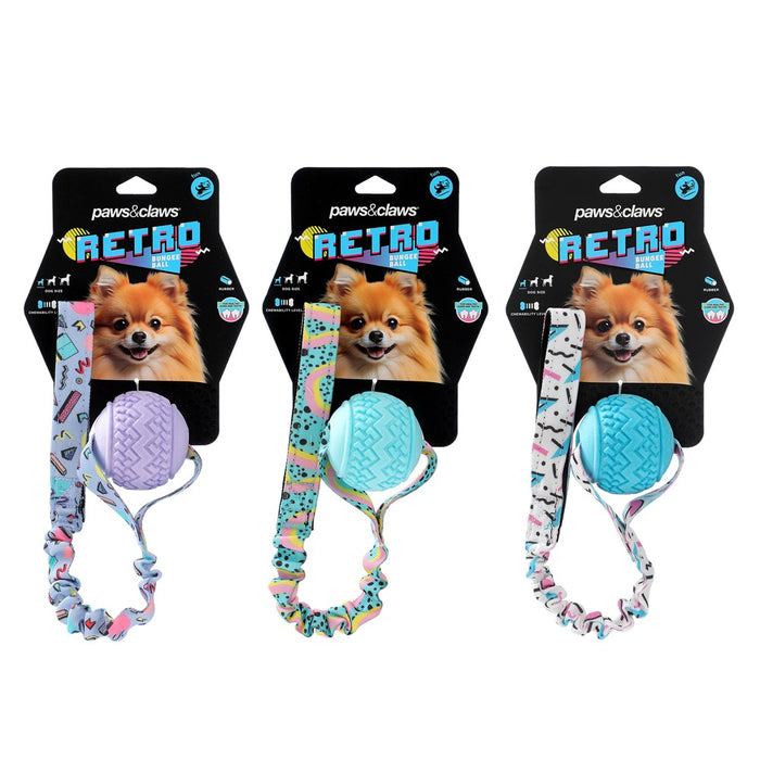 Paws & Claws RETRO BUNGEE BALL PRINTED TUGGER 41X7X7CM
