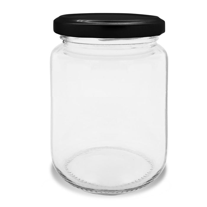 Lemon & Lime VERONA GLASS JAR 12PK 150ML BLACK LID