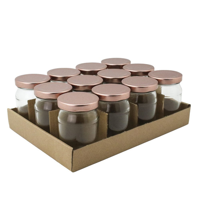 Lemon & Lime VERONA GLASS JAR 12PK 150ML ROSE GOLD LID