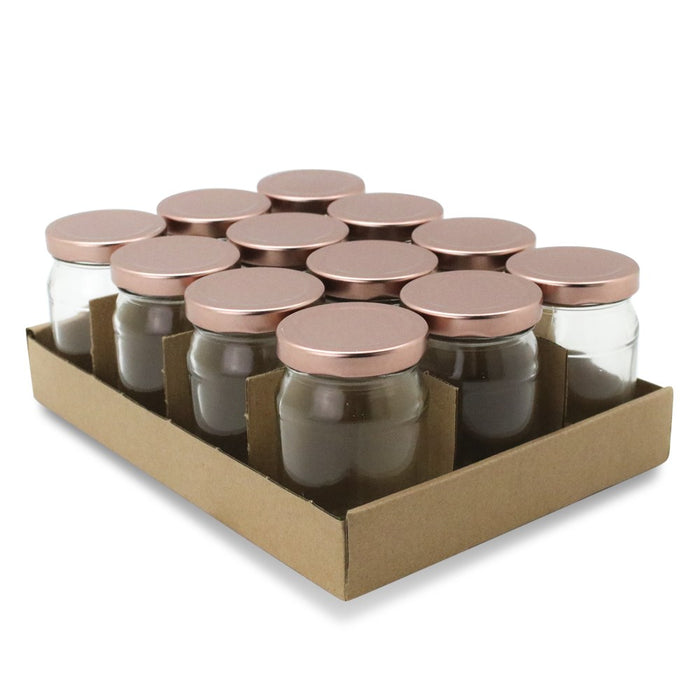 Lemon & Lime VERONA GLASS JAR 12PK 150ML ROSE GOLD LID