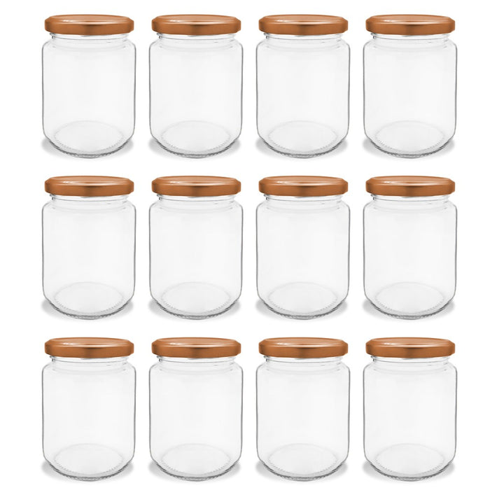 Lemon & Lime VERONA GLASS JAR 12PK 150ML ROSE GOLD LID