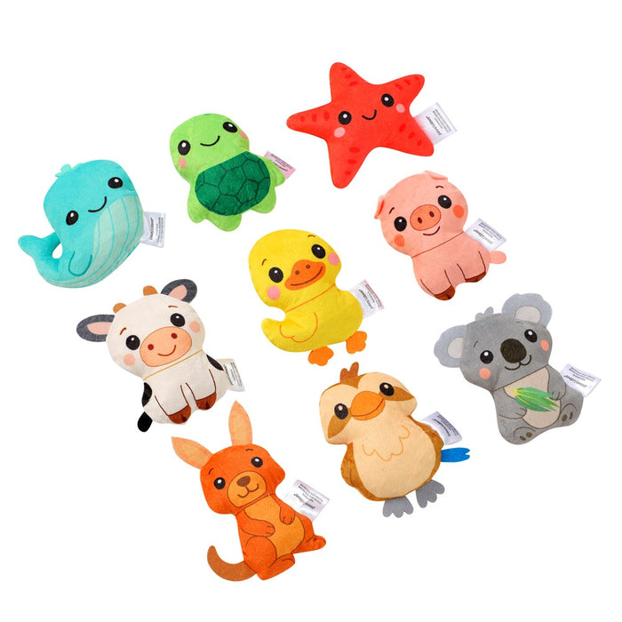 Paws & Claws SQUEAKY SQUAD MINIS ANIMAL 3 PACK PLSH 3 ASTD 7.5X9CM