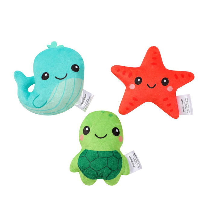 Paws & Claws SQUEAKY SQUAD MINIS ANIMAL 3 PACK PLSH 3 ASTD 7.5X9CM
