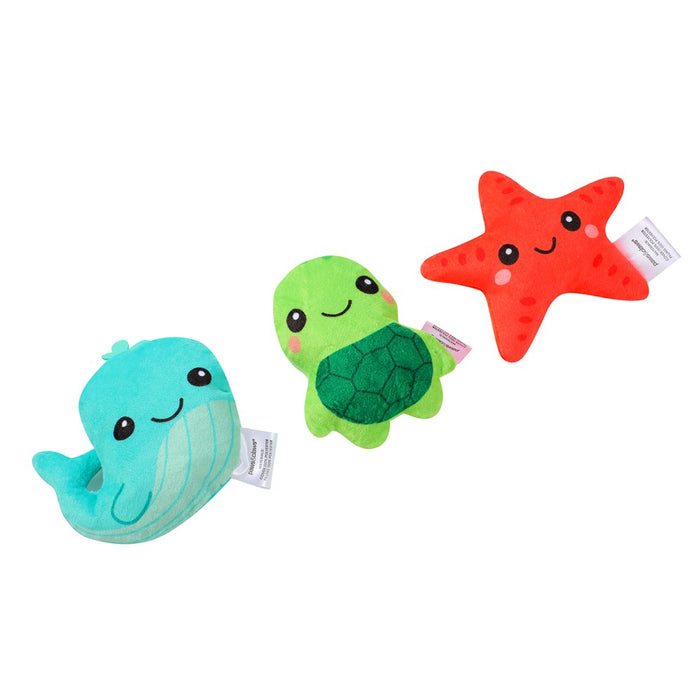 Paws & Claws SQUEAKY SQUAD MINIS ANIMAL 3 PACK PLSH 3 ASTD 7.5X9CM
