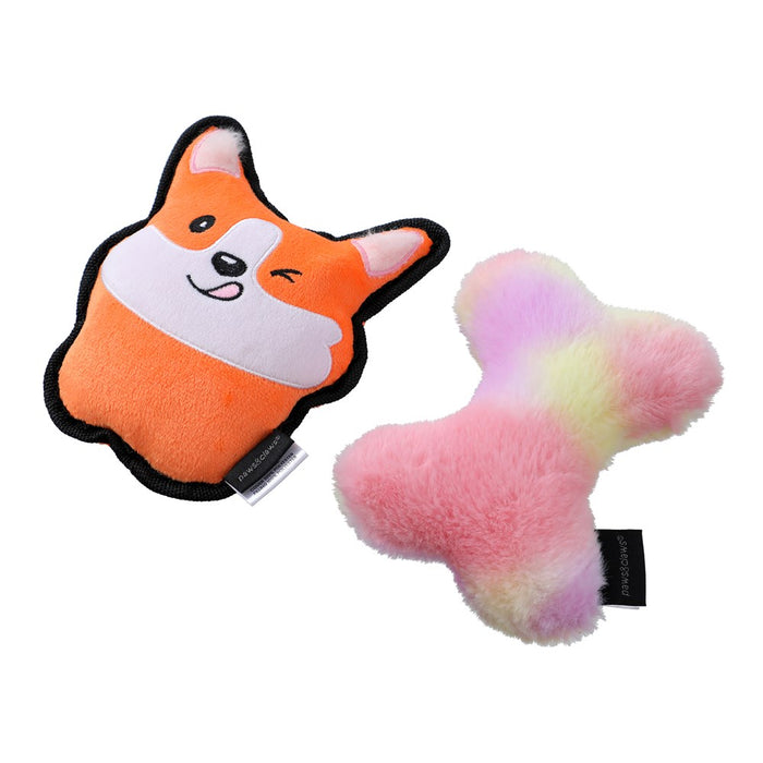 Paws & Claws MINI MATES TINY TUFF & BONE PLUSH 2PK