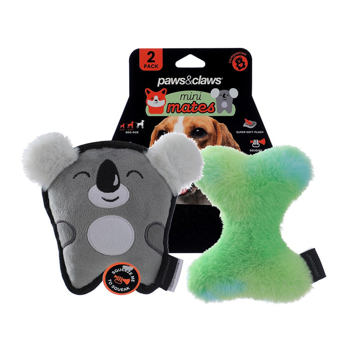 Paws & Claws MINI MATES TINY TUFF & BONE PLUSH 2PK