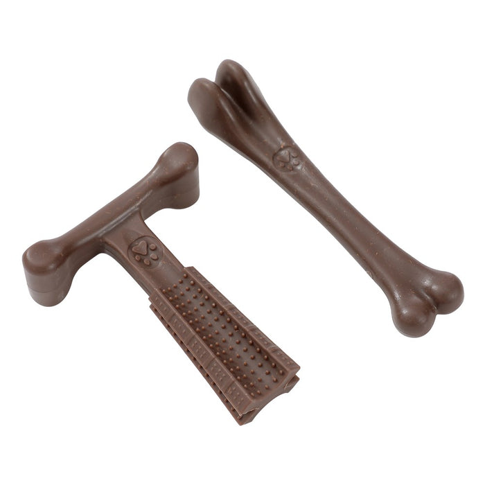 Paws & Claws BOOBONE SML TBONE & BONE 2PK CHICKEN & BEEF FLAVOUR 10X8.5X3.5CM/14.5X3.5X3.5CM
