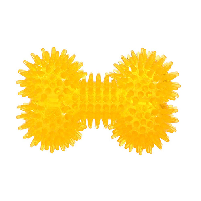 Paws & Claws SPIKEY TPR TOYS MULTI PACK 5PC BONE 11.5X7.3CM, RING 11X3.3CM FOOTY 8.6X5.6CM, BALL 4.7CM