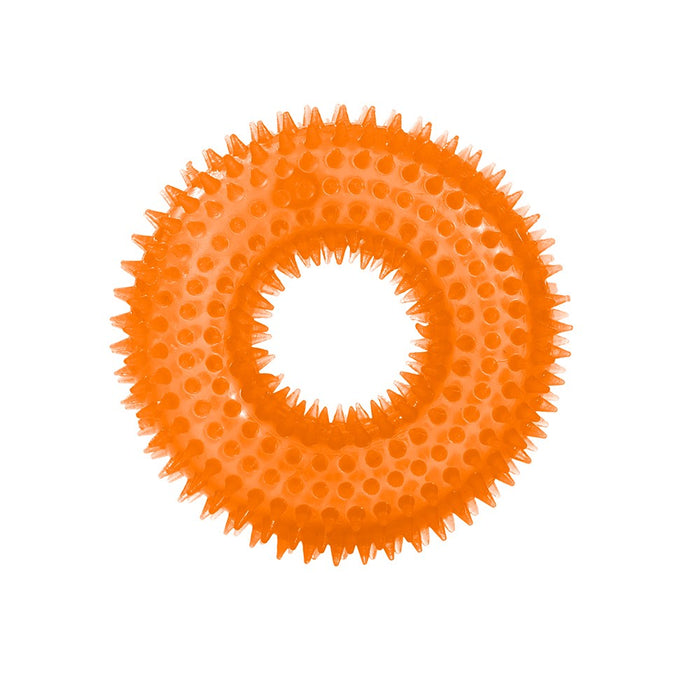 Paws & Claws SPIKEY TPR TOYS MULTI PACK 5PC BONE 11.5X7.3CM, RING 11X3.3CM FOOTY 8.6X5.6CM, BALL 4.7CM