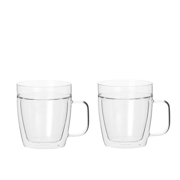 Leaf & Bean Double Wall & Single Lip Glass Cup Clear