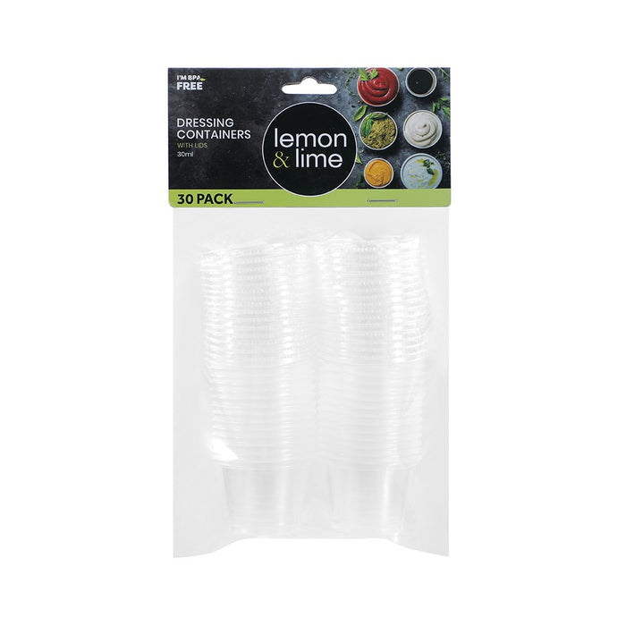 Lemon & Lime DRESSING CONTAINERS W/LIDS 30PK 30ML