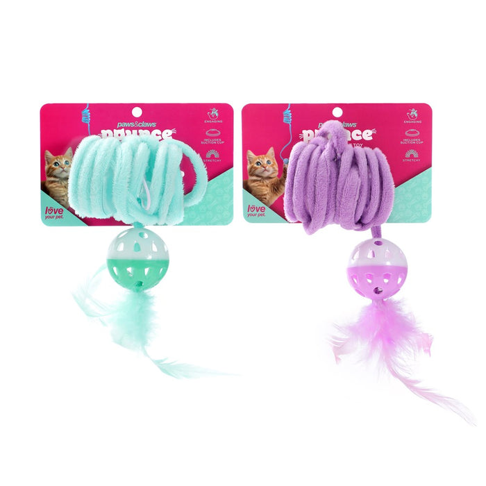 Paws & Claws POUNCE SPRINGING CAT TOY W/ SUCTION 95X4.5X4.5CM
