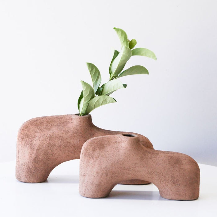 2 set Cove Vases Mocha - (L) 43cm tall x 26cm wide x 11cm thick