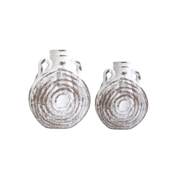 2 set Relic Vases - (L) 23cm tall x 18.5cm wide x 8 cm thick