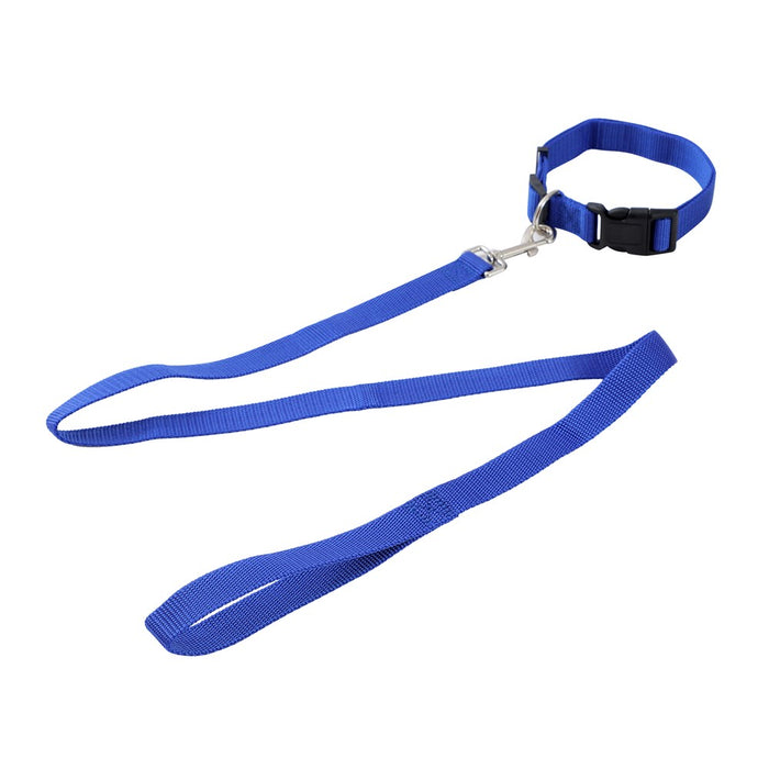 Paws & Claws ESSENTIALS COLLAR & LEAD SET COLS LGE 39 - 69CM LEAD 120X2.5CM BLK/RED/BLUE