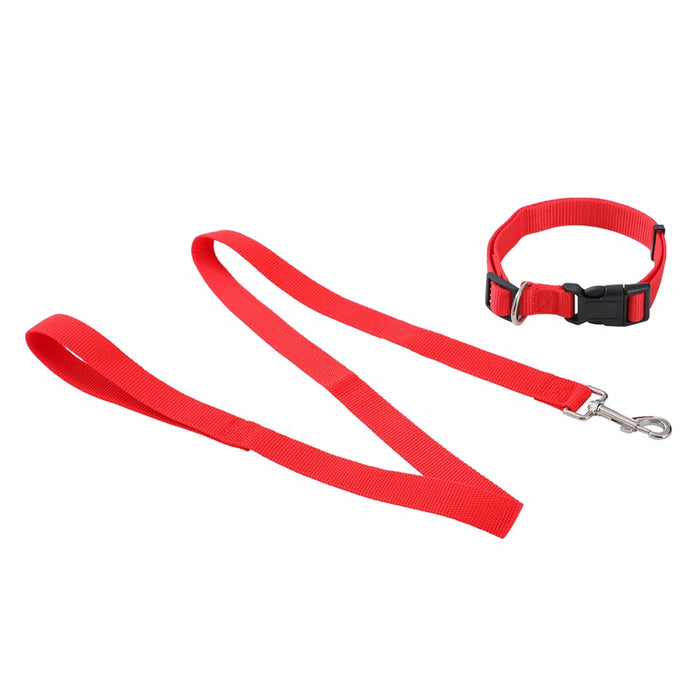Paws & Claws ESSENTIALS COLLAR & LEAD SET COLS LGE 39 - 69CM LEAD 120X2.5CM BLK/RED/BLUE