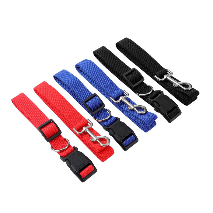 Paws & Claws ESSENTIALS COLLAR & LEAD SET COLS LGE 39 - 69CM LEAD 120X2.5CM BLK/RED/BLUE