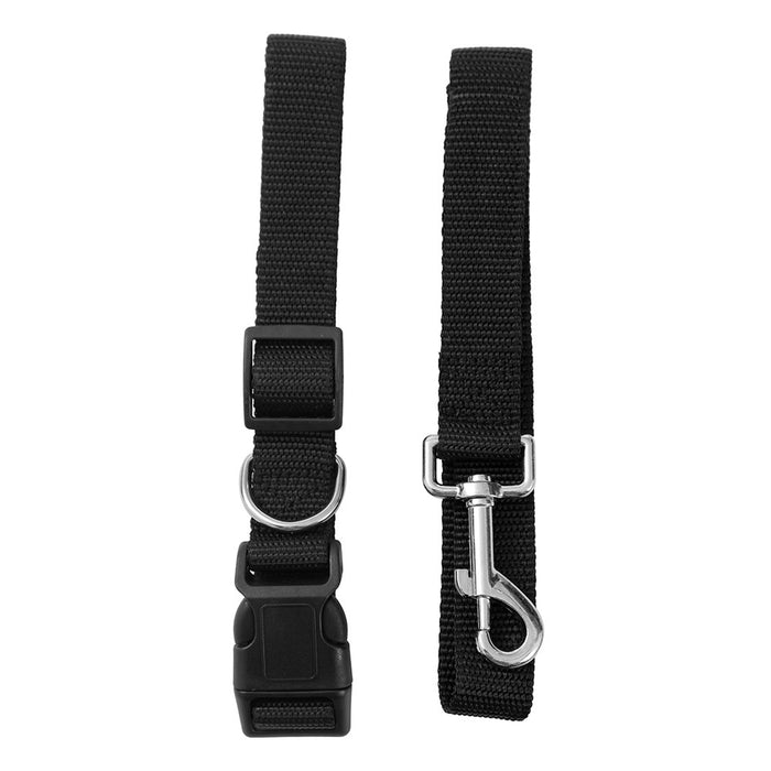 Paws & Claws ESSENTIALS COLLAR & LEAD SET COLS LGE 39 - 69CM LEAD 120X2.5CM BLK/RED/BLUE