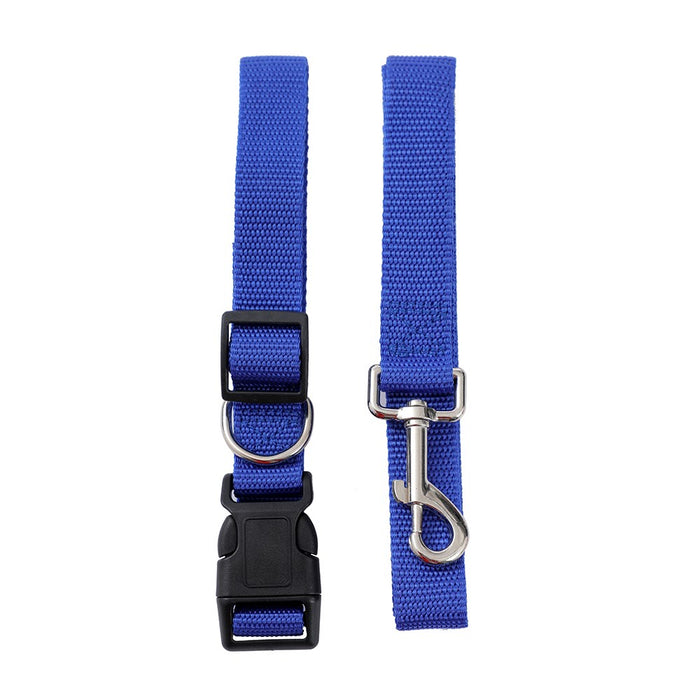 Paws & Claws ESSENTIALS COLLAR & LEAD SET COLS LGE 39 - 69CM LEAD 120X2.5CM BLK/RED/BLUE