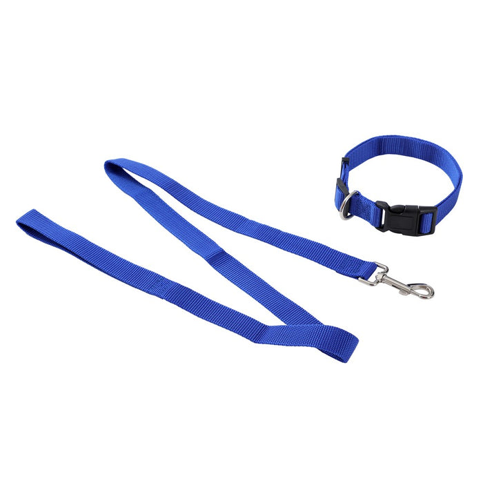 Paws & Claws ESSENTIALS COLLAR & LEAD SET COLS LGE 39 - 69CM LEAD 120X2.5CM BLK/RED/BLUE