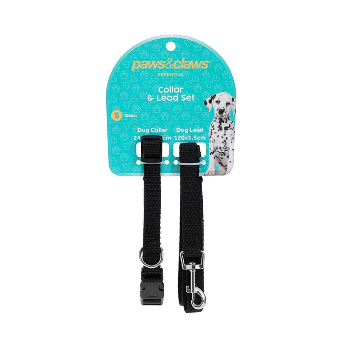 Paws & Claws ESSENTIALS COLLAR & LEAD SET COLS SML 24 - 39CM LEAD 120X1.5CM BLK/RED/BLUE