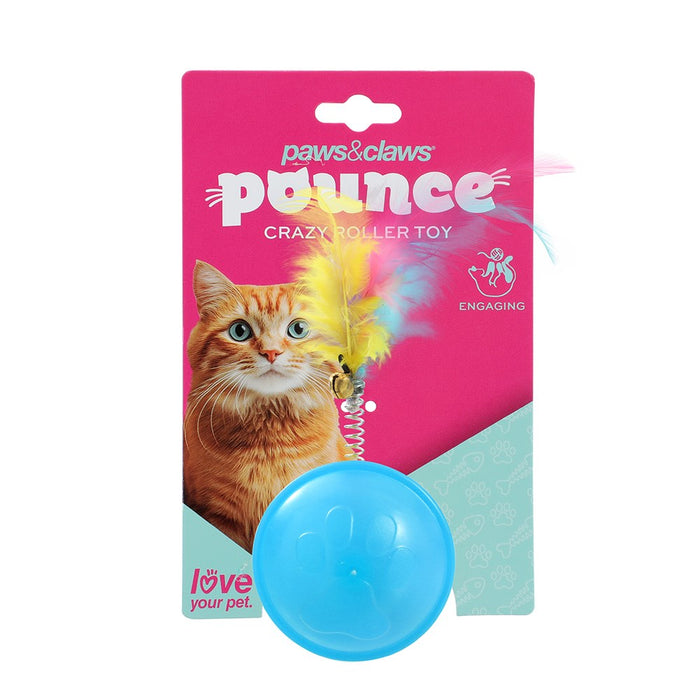 Paws & Claws POUNCE CRAZY ROLLING CAT TOY 10X4CM