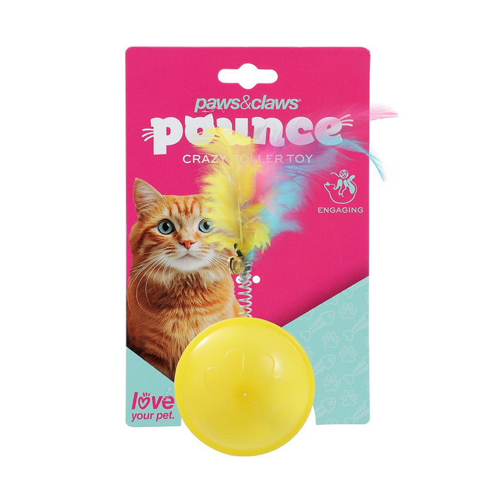 Paws & Claws POUNCE CRAZY ROLLING CAT TOY 10X4CM