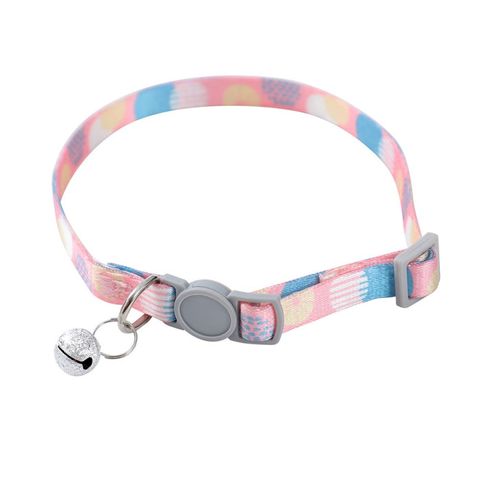 Paws & Claws POUNCE BREAKAWAY CAT COLLAR W/ BELL PRINTED 21-35X1CM COLS