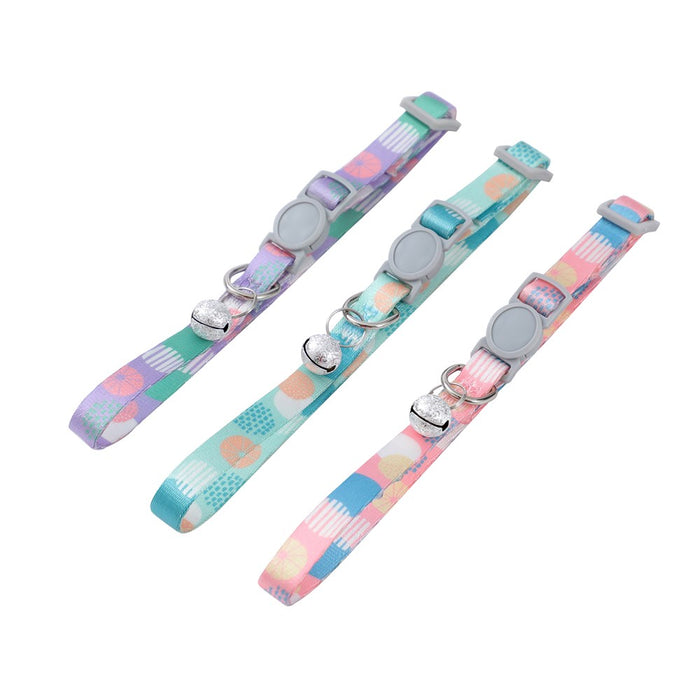 Paws & Claws POUNCE BREAKAWAY CAT COLLAR W/ BELL PRINTED 21-35X1CM COLS