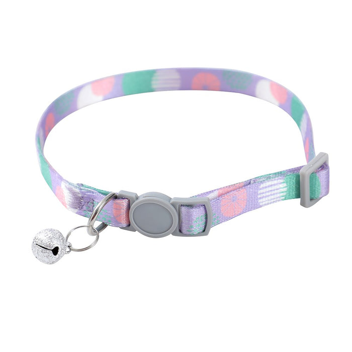 Paws & Claws POUNCE BREAKAWAY CAT COLLAR W/ BELL PRINTED 21-35X1CM COLS