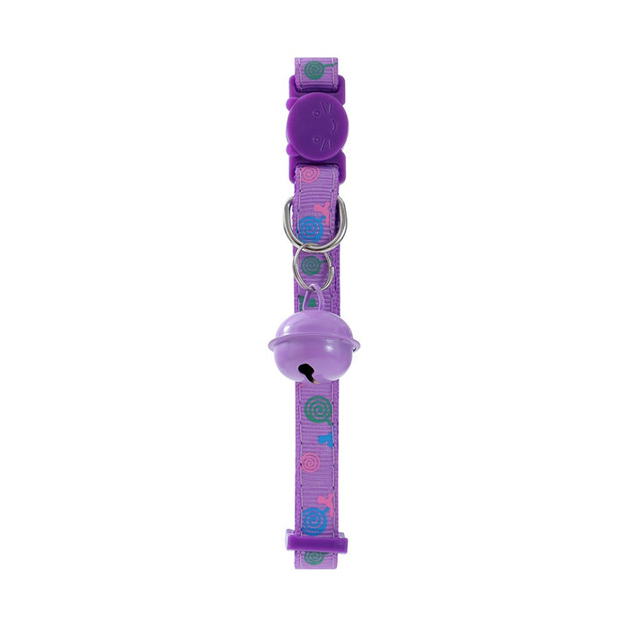 Paws & Claws POUNCE BREAKAWAY CAT COLLAR W/ LOLLIPOP PRINT AND BELL 17-32CX1CM COLS
