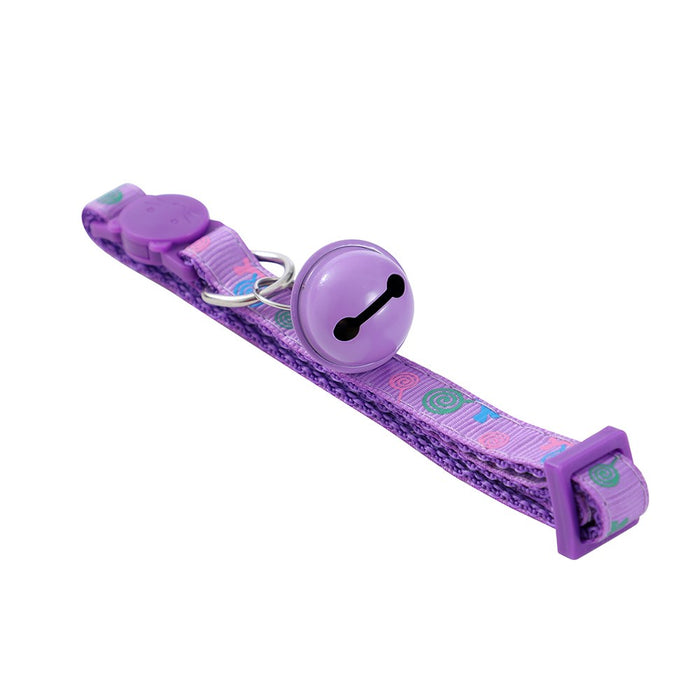 Paws & Claws POUNCE BREAKAWAY CAT COLLAR W/ LOLLIPOP PRINT AND BELL 17-32CX1CM COLS