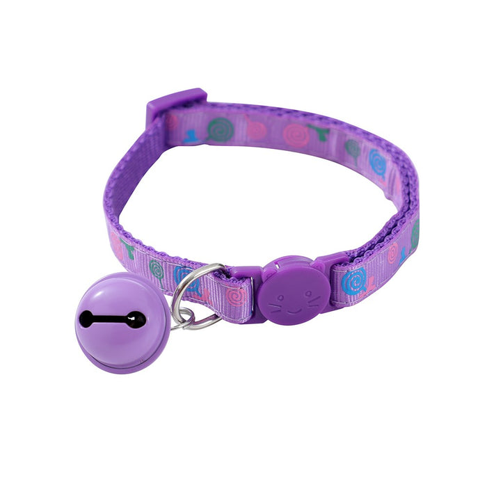 Paws & Claws POUNCE BREAKAWAY CAT COLLAR W/ LOLLIPOP PRINT AND BELL 17-32CX1CM COLS