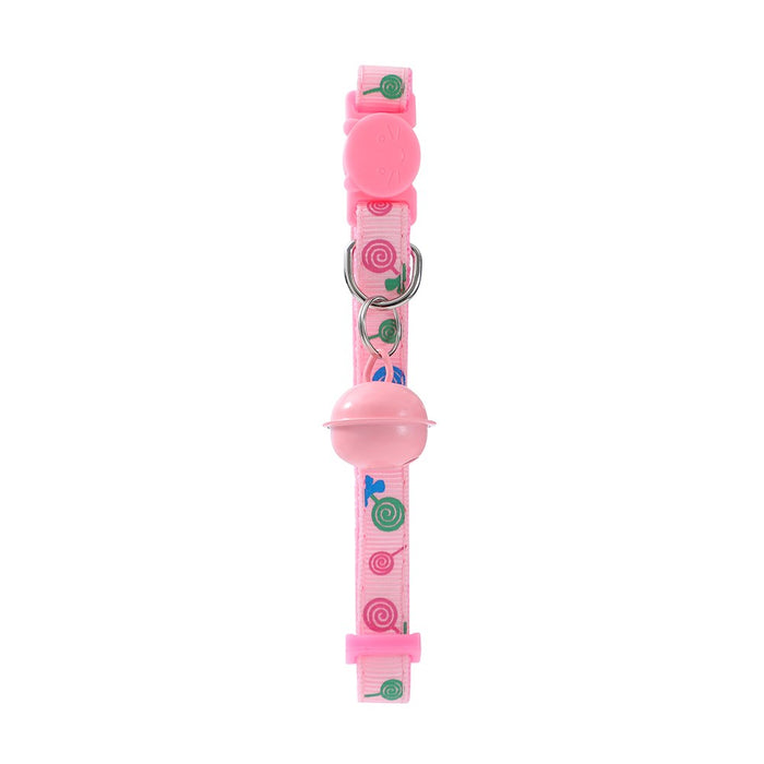 Paws & Claws POUNCE BREAKAWAY CAT COLLAR W/ LOLLIPOP PRINT AND BELL 17-32CX1CM COLS