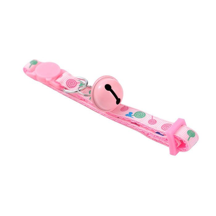 Paws & Claws POUNCE BREAKAWAY CAT COLLAR W/ LOLLIPOP PRINT AND BELL 17-32CX1CM COLS