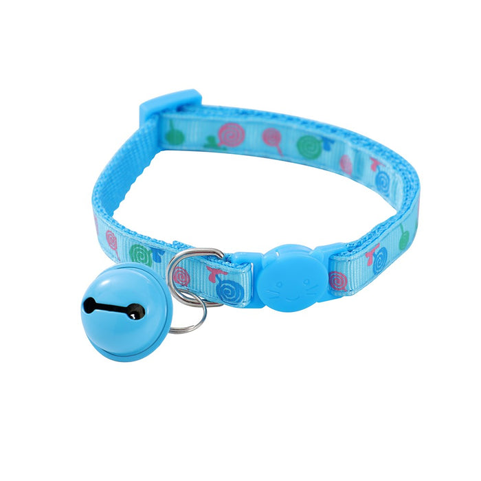 Paws & Claws POUNCE BREAKAWAY CAT COLLAR W/ LOLLIPOP PRINT AND BELL 17-32CX1CM COLS