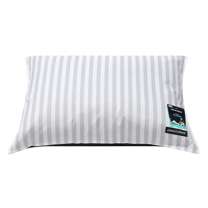 Paws & Claws OXFORD PILLOW PET BED70X50X9CM GREY STRIPE