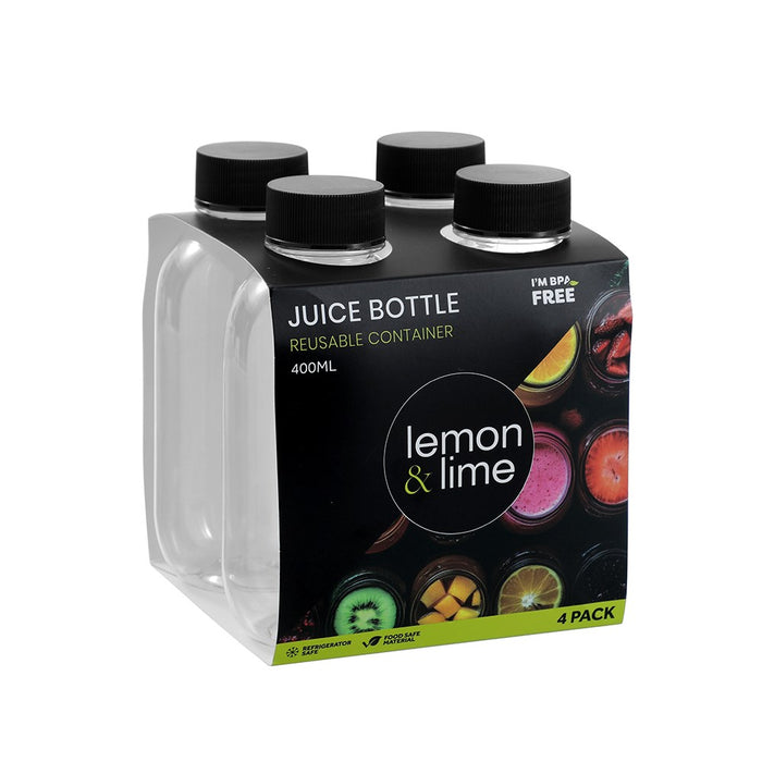 Lemon & Lime REUSABLE JUICE BOTTLE 4PK 400ML