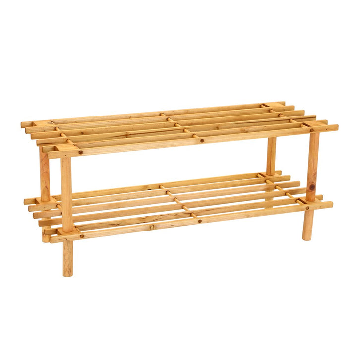 Boxsweden Shoe Rack 2 Tier 74X26X30Cm Wooden *Fsc100% Scs-Coc-009941
