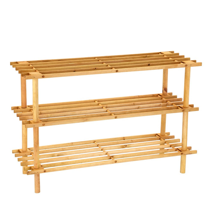 Boxsweden Shoe Rack 3 Tier 74X26X49Cm Wooden *Fsc100% Scs-Coc-009941